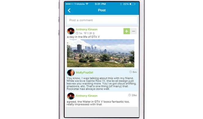 Like/dislike and comment features
